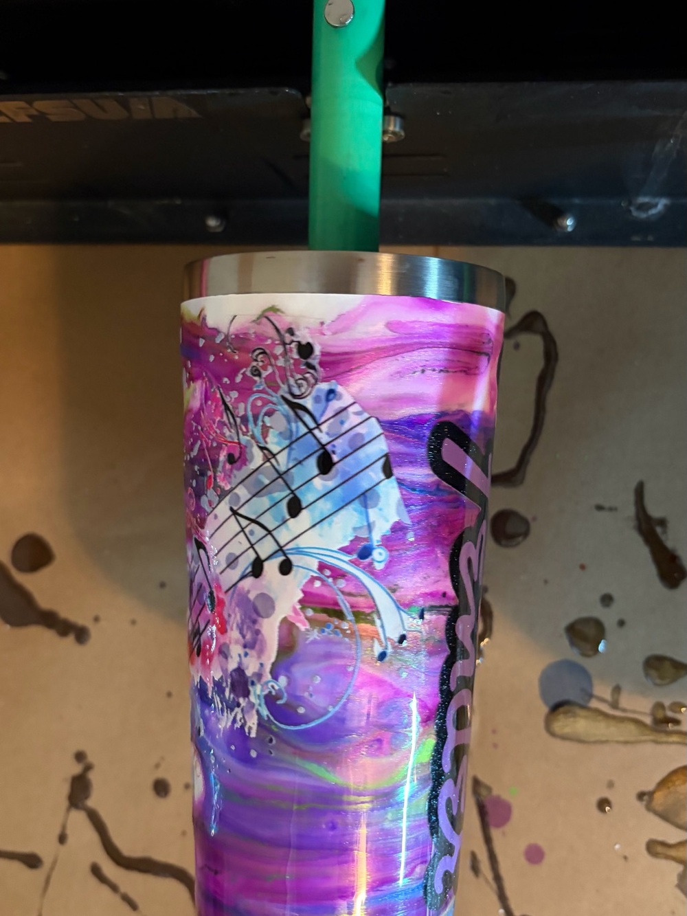 Fender Purple Music-Themed Stainless Tumbler